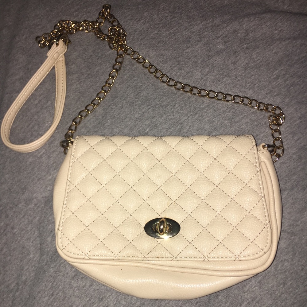 Cream over the shoulder purse